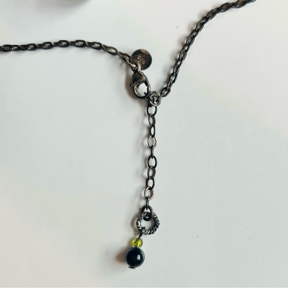 Emily Ray Sterling Silver Artisan Beaded Y Necklace 925 Gemstone Crystal Lariat - Picture 6 of 9